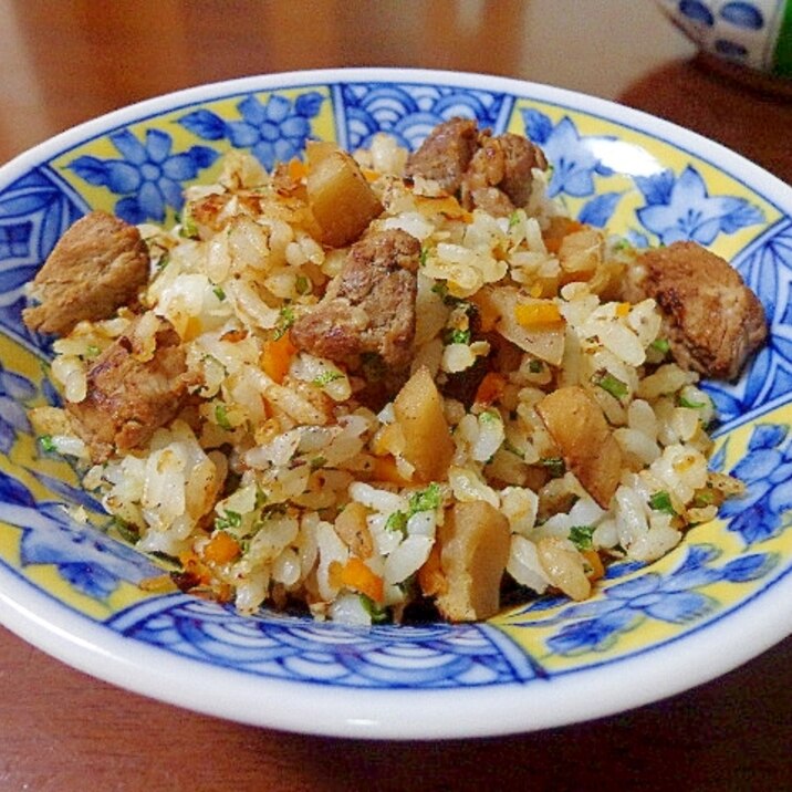 蓮根牛肉煮物で♪リメイク炒飯